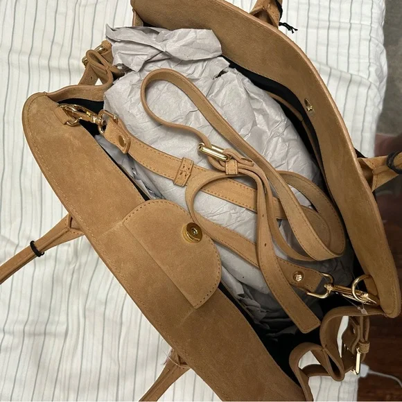 Claudia Firenze Tan Suede Row Handbag - Picture 7 of 7